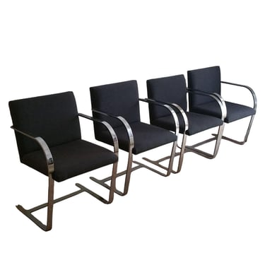 4 Mies Van Der Rohe Charcoal Grey Flat Bar Brno Chairs From Gordon Intl 