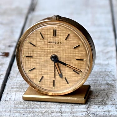Vintage  Small Messing Travel Clock - Swiss Collectable  Alarm Clock 