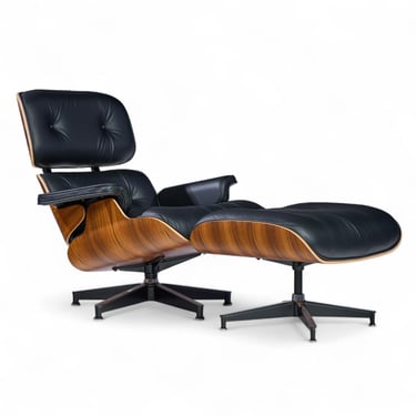 Charles and Ray Eames for Herman Miller Tall Walnut Lounge Chair and Ottoman 