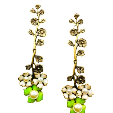 The Pink Reef Trellis Earrings in Lime