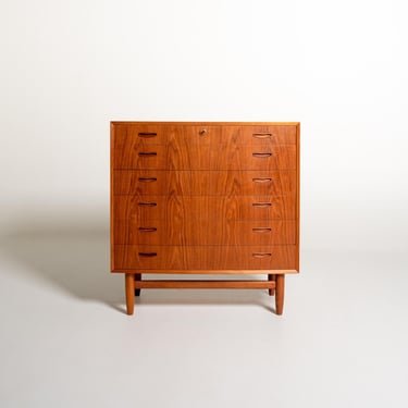 Vintage Danish Teak Six Drawer Chest, 1960s Scandinavian Modern Dresser, Mid Century Teak Chest of Drawers 