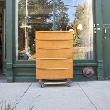 Vintage 50's solid maple Heywood Wakefield tallboy dresser | Free delivery in NYC and Hudson Valley areas 