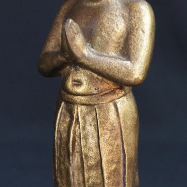 Japanese Buddhist bronze sculpture Namu Butsu ornament 1960 hand craft 
