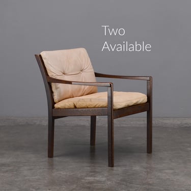 Fredrik Kayser Lounge Chair Rosewood with Tan Leather Cushions Mid-Century Scandinavian Armchair 