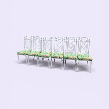 A set of six vintage Kessler cast aluminum chairs with all new paint and upholstery 