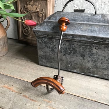 Rustic French Bamboo Coat Hooks, Wood Iron, Wall Hook, Traditional French Farmhouse 