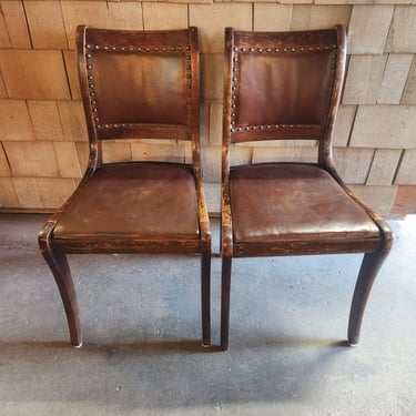 Pair of Primitive Studded Chairs