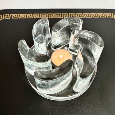 Vintage, Solid Glass, Table Top Candle Warmer, Teapot Warmer: Votive or Tealight Size, Clear and Heavy, Scandinavian or Danish Modern Design 
