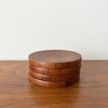 Dansk Designs Teak Coasters by Jens Quistgaard - Set of 4 - Danish Mid Century Modern 