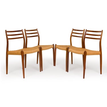 Set of 8 Rosewood Danish Mid-Century Modern Dining Chairs – Møller Models 78 & 62 