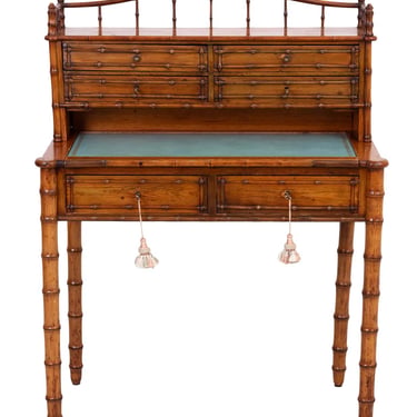Antique French Faux Bamboo Writing Desk