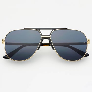 Logan Aviator Sunglasses - Black / Gray