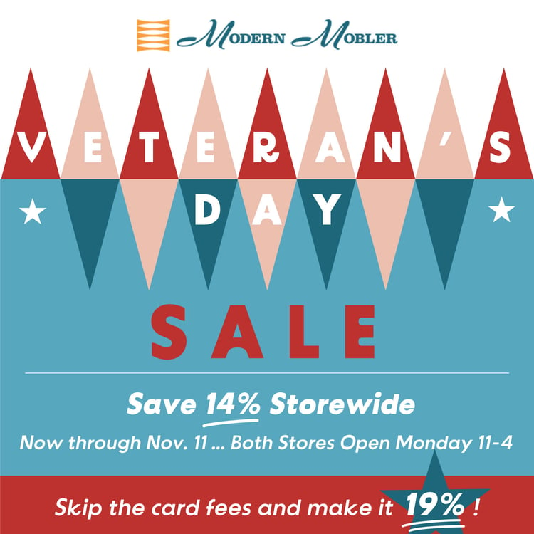 Modern Mobler MCM Furniture Veteran's Day Sale