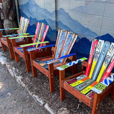 Set of 4 - The “ALPINE” chairs – Our New Modern INDOOR/OUTDOOR (more compact size) ski chair, Customize your own colors or design 