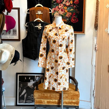 vintage sunflower cotton summer jacket 