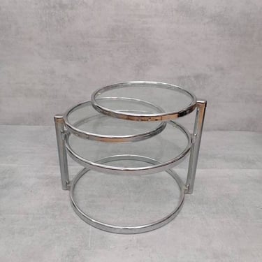 Bauhaus Mid-century swivel coffee table in the design of Milo Baughman 
