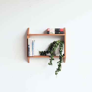 Lovely Danish MCM Teak hanging two tiered shelf 
