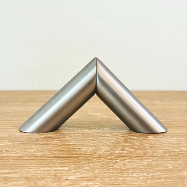 Mid Century Modern Magnetic Right Angle Stainless Steel Salt and Pepper Shakers 