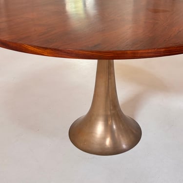 Angelo Mangiarotti Bronze and Rosewood Dining Table 