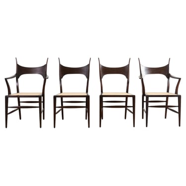Set of Four Antler Dining Chairs by Edward Wormley for Dunbar