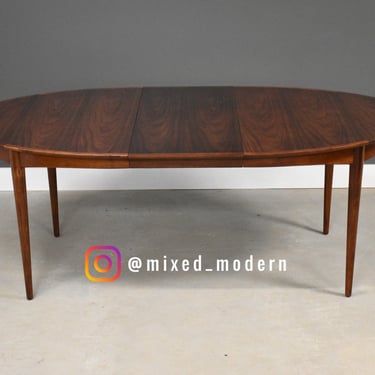 Refinished Walnut 60”-78” Oval Dining Table by Henredon Heritage 