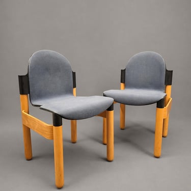 Thonet Flex Chairs by Gerd Lange – Set of 2 Vintage 1970s Dining Chairs – Mid Century Modern Upholstered Seating 