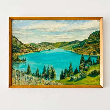 Vintage Framed Oil Painting, Impressionist Style Painting 
