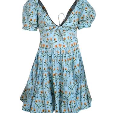 Agua Bendita - Blue & Orange Off The Shoulder Dress Sz XS