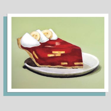 Jello Pie Birthday Card: Dessert Oil Painting Print 