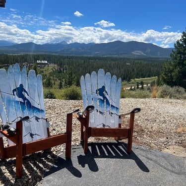 Set of 2 - Daydream Ski Chairs, Adirondack or Frontier Base Options, Unique Gift Idea, Outdoor Chairs, patio Furniture, Lawn Chairs 