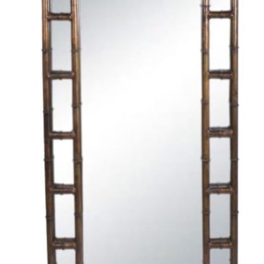 Beautiful vintage coastal metal faux bamboo mirror 