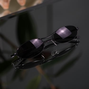 Vintage GUCCI GG2671 Titanium Gunmetal Oval Unisex Sunglasses | Made in Italy | 2000s GUCCI Tom Ford Era Designer Streetwear Unisex Glasses 
