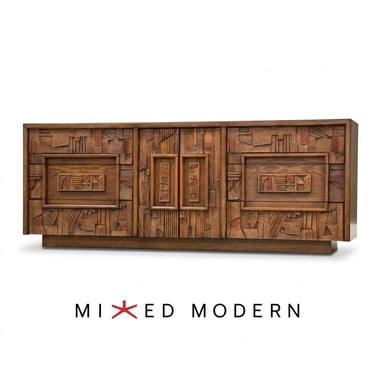 Brutalist 78” MCM Lane Pueblo Walnut Dresser 