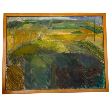 Vintage Danish Abstract Oil Painting