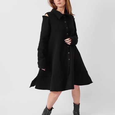 Cut Out Detail Flared Sweatshirt Dress