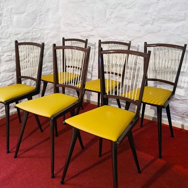 Vintage Italian Dining Chairs | Midcentury Modern | Atomic Space Age | 1950s | Set of 2 (6 Available) 