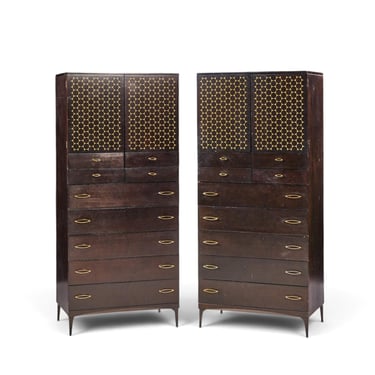 Heywood Wakefield Contessa Mid Century Armoires - Pair - mcm 