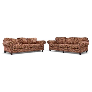 George Smith Roll Arm Sofa - Pair 