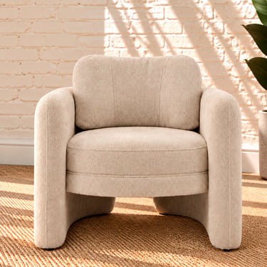 Viela Lounge Chair in Oatmeal Chenille