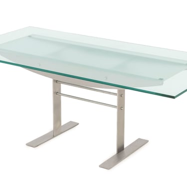 Contemporary Glass Top Dining Table
