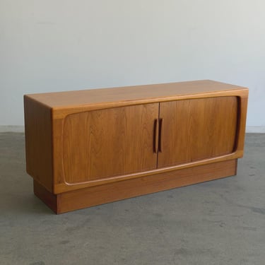 Teak MCM Tambour Door Credenza by Dyrlund 