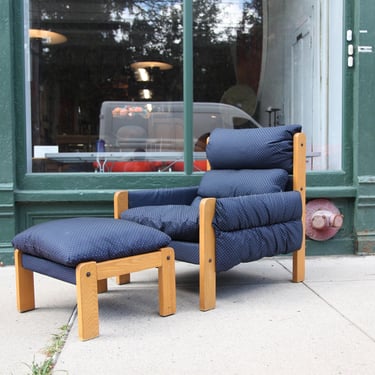 Vintage 90's Enrico Bartolini lounge chair w/ ottoman | Free delivery in NYC and Hudson Valley areas 