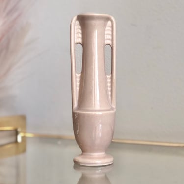 Vintage Art Deco Bud Vase: Taupe Shawnee Pottery, MCM Decor 