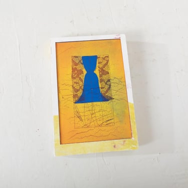 Plaster Art Print Yellow and Blue Abstract 