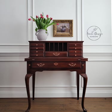 Secretary. Vintage Desk. Ladies Writing Desk. Vintage Secretary. Queen Anne. Traditional Furniture. Cherry Secretary. Petite Desk. 