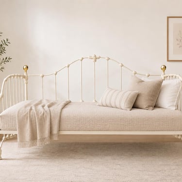Vintage Elliott Designs Iron Twin Daybed / Victorian Bed Frame 