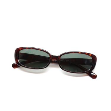 Authentic Vintage 90s Made Rectangle Frame Tortoise Deadstock Sunglasses 