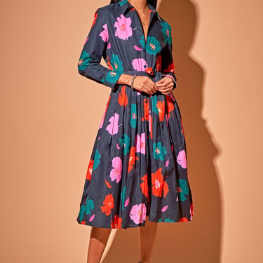 The Emerson Dress in Cotton | Evergreen Poppies