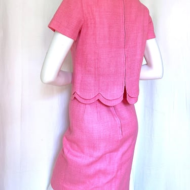 1960s Mod Knit Pink Suit, GAY GIBSON Tweed Suit, 60s Palm Royale Cocktail Dress, Norman Norell Vibes, VALENTINES Day Dress, Vintage Preppy 