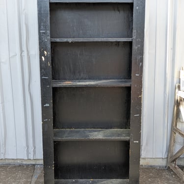 Solid Wood Black Bookshelf 35 x 69.75 x 12